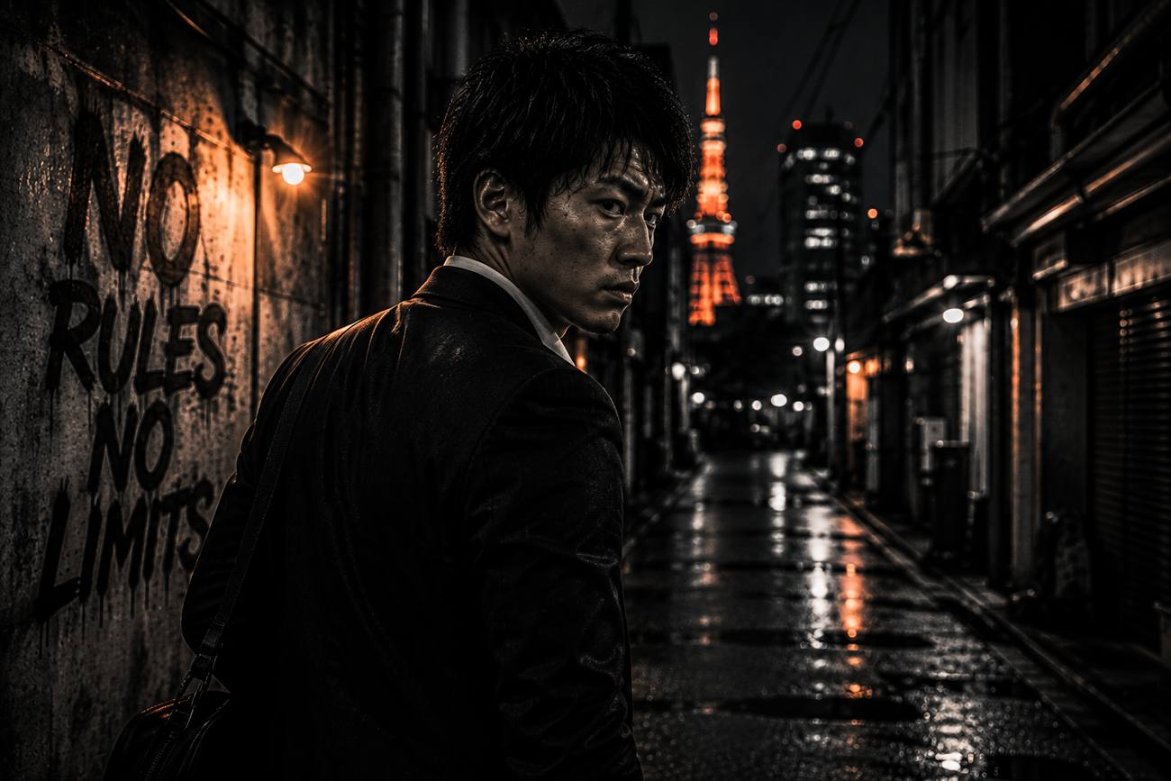 都市の夜を進む
