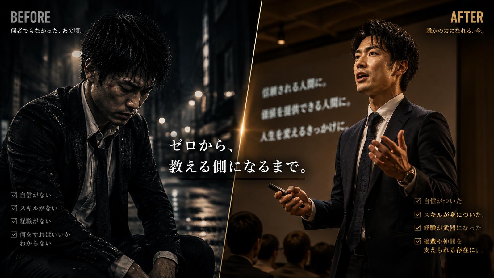 ゼロから、教える側へ（ビフォー→アフター）